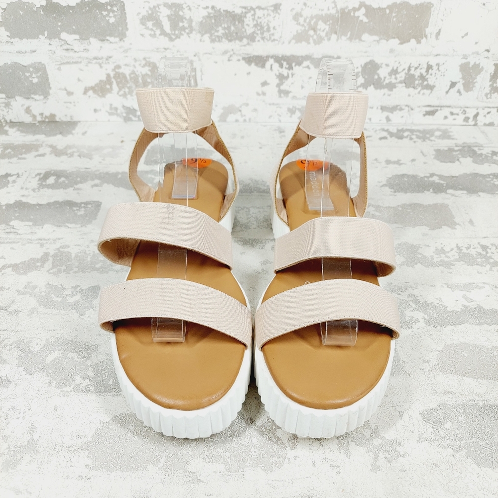 New Madden Girl Pink Platform Elastic Strappy Sandals A36 - Picture 8 of 12